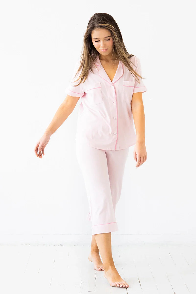 SALUA Classic Luxury Capri Pajamas in Brushed Pima Cotton