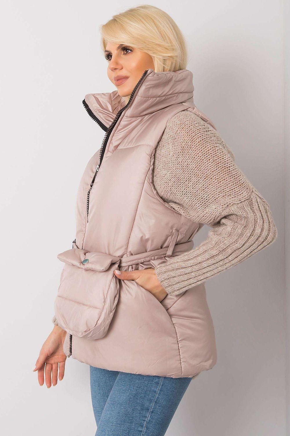 Calveris Belted Lined Zip Gilet