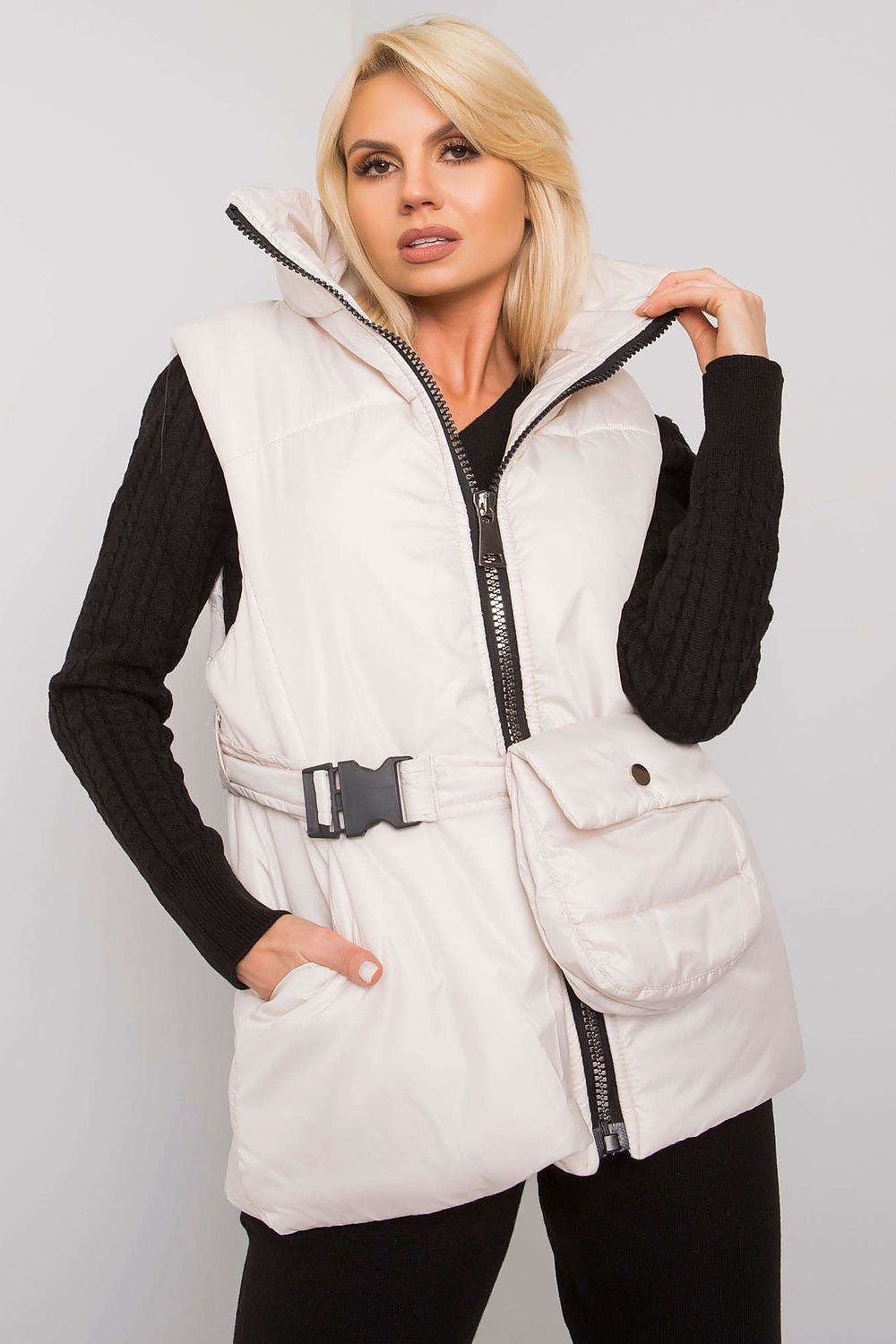 Calveris Belted Lined Zip Gilet