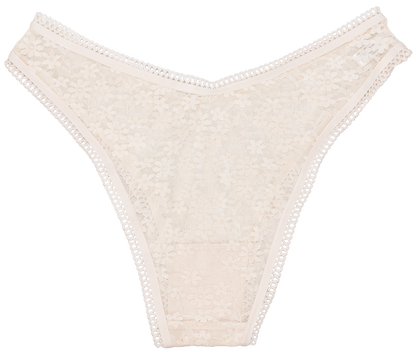 High Leg Daisy Lace Cheeky with Picot Trim
